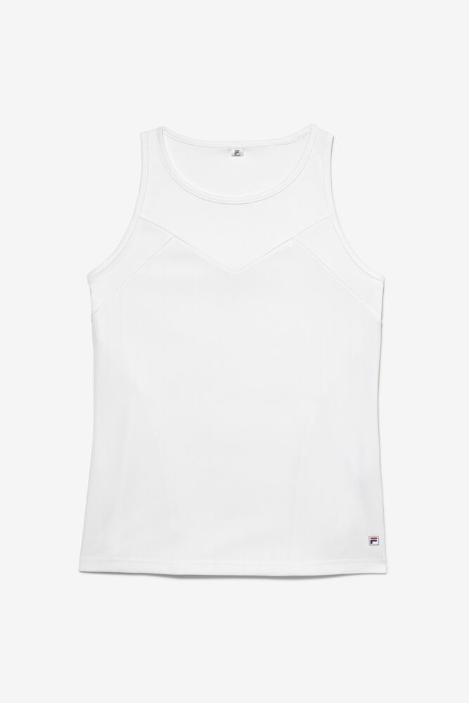 Fila Tank Top Womens White - White Line Full Coverage - Philippines 9207543-IY